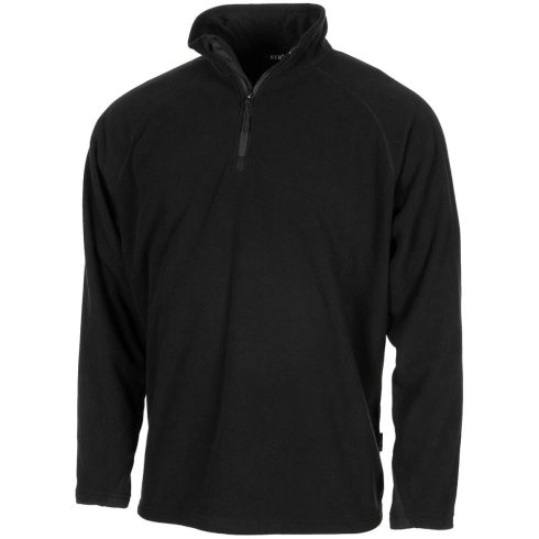 MFH Shirt, "Troyer", Microfleece, long-sleeved, black, 200g/m² - polár pulóver / fekete