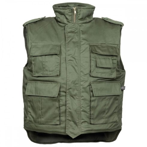 US Quilted Vest, "Ranger", black, large sizes - mellény, nagyméretű, oliva