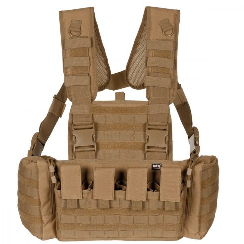 MFH Chest Rig, "Mission", coyote tan - taktikai mellény, barna