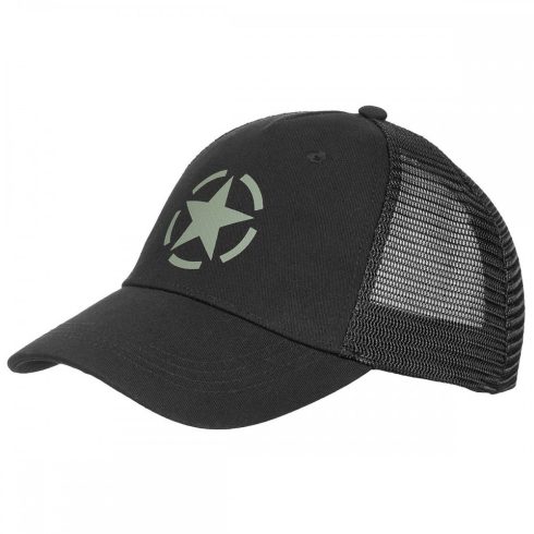 Trucker Cap, black, size-adjustable  - sapka, fekete, állítható