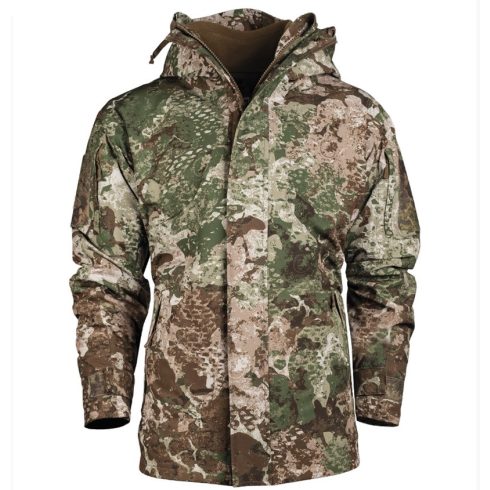 WASP I Z2 WET WEATH.JACKET W/FLEECE LINER GEN.II - MIL-TEC polár béléses esődzseki, coyote/camo, terepszínű, barna