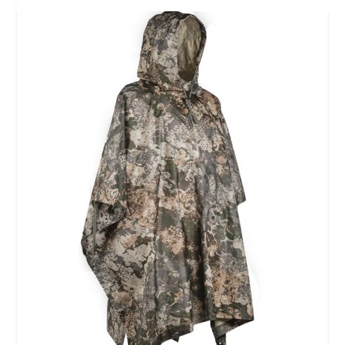 WASP I Z1B RIPSTOP WET WEATHER PONCHO - MIL-TEC, esővédő poncsó, esőkabát, foliage/camo, terepszínű, szürke