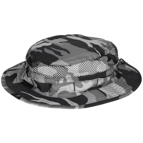 MFH, Bush Hat, "Mesh Boonie", grey camo - bozótkalap, hálós, szürke terepmintás