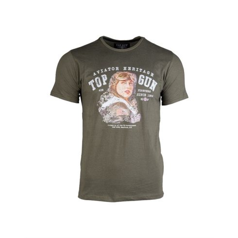 OD T-SHIRT ′AVIATOR′ - póló, rövid ujjú, oliv barna,  "Top Gun", MIL-TEC
