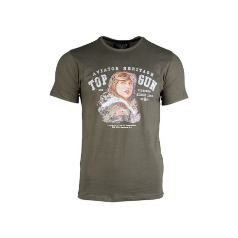 OD T-SHIRT ′AVIATOR′ - póló, rövid ujjú, oliv barna,  "Top Gun", MIL-TEC