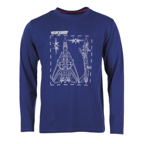OD LONG SLEEVE SHIRT ′TOP GUN′ - hosszú ujjú poló, kék