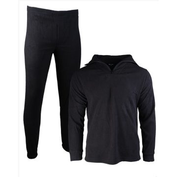   Miltec BLACK THERMOFLEECE UNDERWEAR WITH ZIPPER - aláöltöző szett, fekete