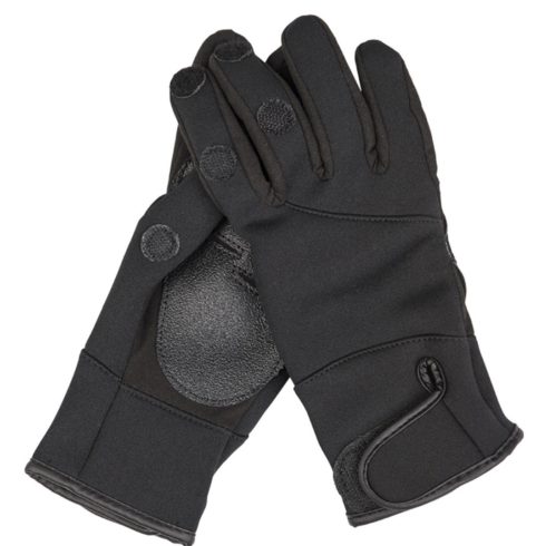 BLACK NEOPRENE/AMARO SHOOTING GLOVES - MIL-TEC Neoprén lövész kesztyű, fekete