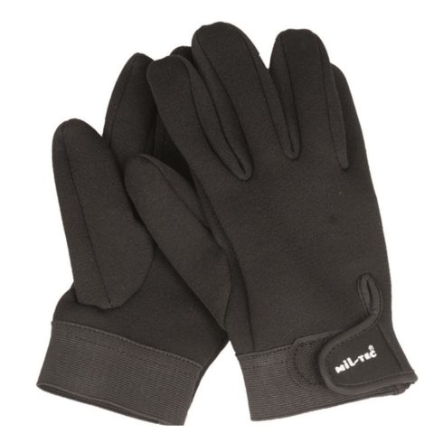 BLACK NEOPRENE SHORT GLOVES - Neoprén kesztyű, fekete