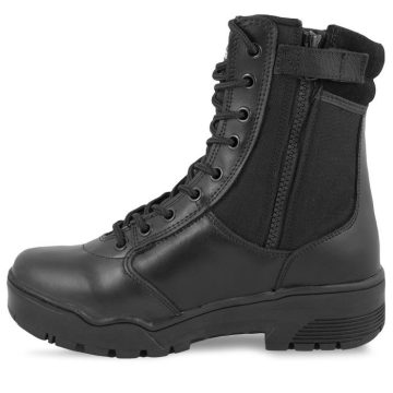 MIL-TEC leather/cordura tactical boots w. zip fekete