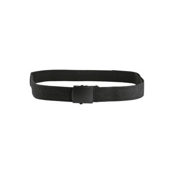   US BLACK BELT COTTON BLACK BUCKLE - öv, csúszócsat, fekete, MIL-TEC