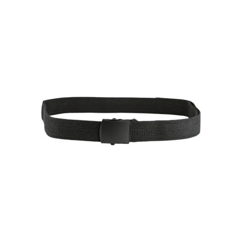 US BLACK BELT COTTON BLACK BUCKLE - öv, csúszócsat, fekete, MIL-TEC