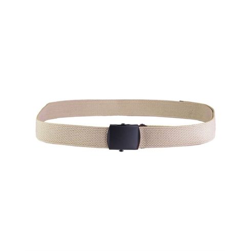 US KHAKI BELT COTTON BLACK BUCKLE - öv, csúszócsat, khaki, homokszín, MIL-TEC