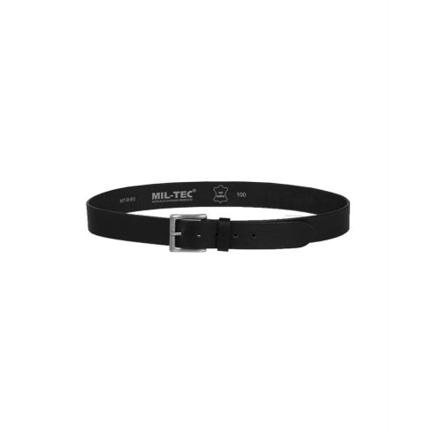 BLACK MIL-TEC® NAPPA-LEATHER BELT - bőr öv, fekete