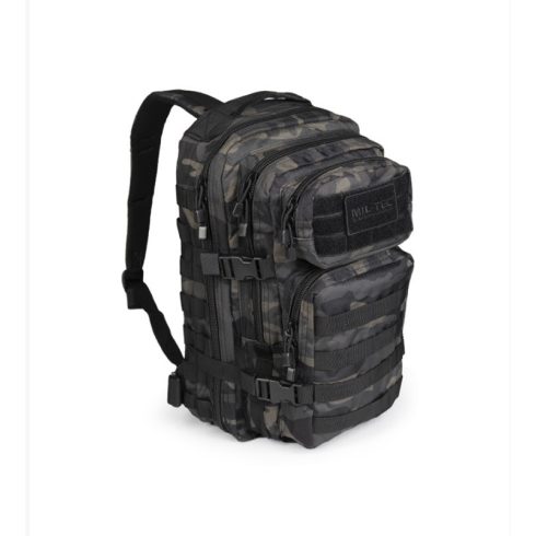 DARK CAMO BACKPACK ASSAULT SMALL - MIL-TEC, hátizsák, kicsi, 20 l, dark camo, terepmintás fekete