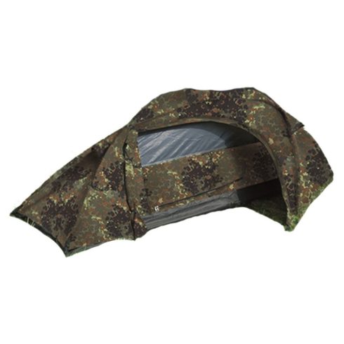 MIL-TEC 14201021 1-MAN TENT RECOM 1 személyes Taktikai Sátor - Flecktarn/Terepszínű