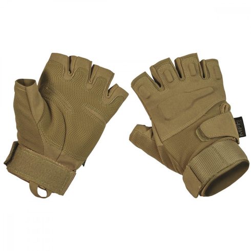 MFH Tactical Gloves, "Pro", fingerless, coyote tan - kesztyű