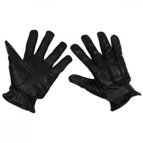 MFH Leather Gloves, black, quartz sand filling bőr kesztyű