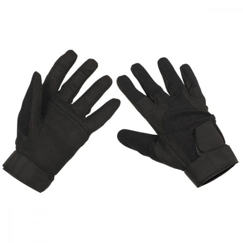 MFH Gloves, "Stripes", black kesztyű, bőr