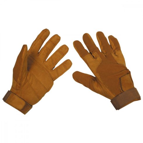 MFH Gloves, "Stripes", coyote tan kesztyű, bőr
