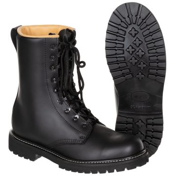   MFH int. comp. BW combat boots leather black - német katonai bőr bakancs 48
