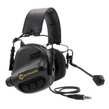   Earmor M32 Electronic Hearing Protector - elektronikus halllásvédő és fejhallgató, fekete