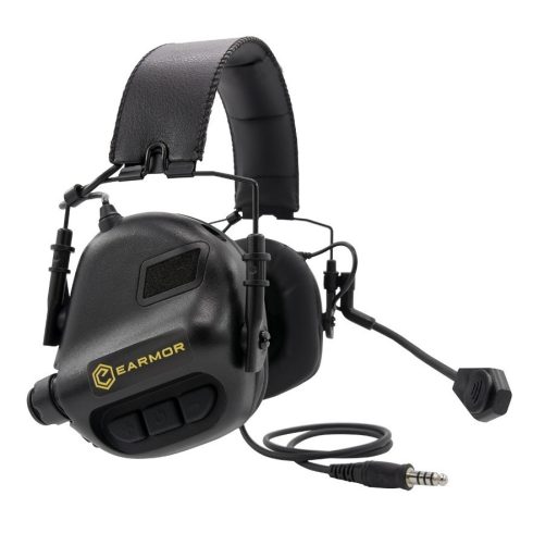 Earmor M32 Electronic Hearing Protector - elektronikus halllásvédő és fejhallgató, fekete