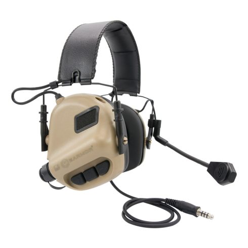 Earmor M32 Electronic Hearing Protector - elektronikus halllásvédő és fejhallgató, coyote, barna