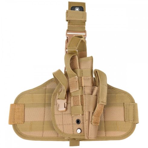 MFH Leg Holster, "MOLLE", right, coyote tan - combtok, barna, jobbos