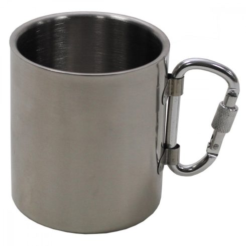 Cup, Stainless Steel, carabiner, double-walled, ca. 300 ml