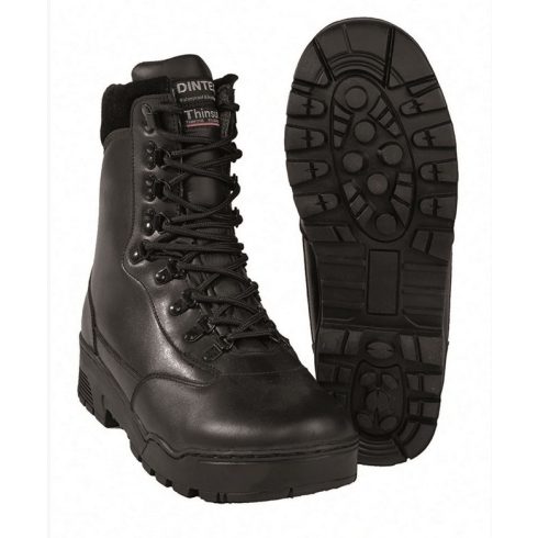 MIL-TEC 12820000 TACTICAL LEATHER BOOTS Taktikai Bőrbakancs - vízálló, fekete, 38