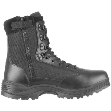   MIL-TEC 12822102 Tactical zip Cipzáras Taktikai Bőrbakancs - Fekete