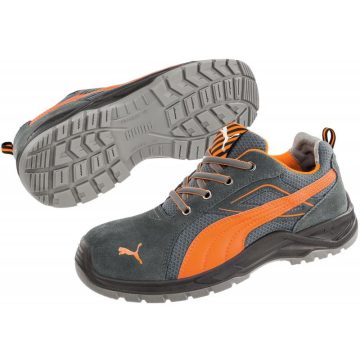 Puma Omni Flash Low S1P SRC Védőcipő, szürke/narancs 41