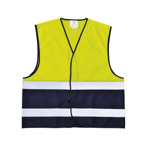 C484 - Hi-Vis kéttónusú mellény - sárga / tengerészkék