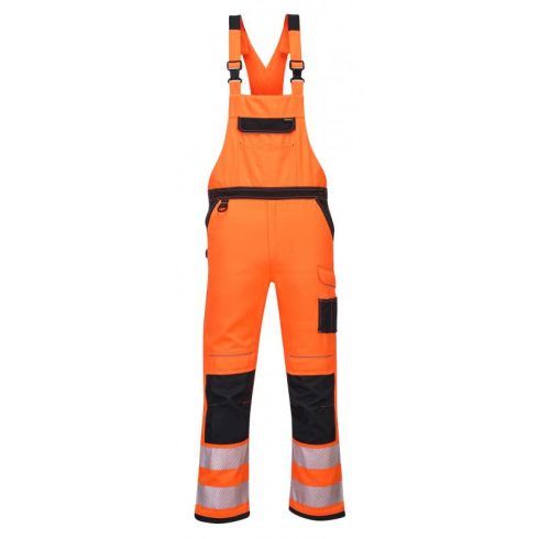 PW344 - PW3 Hi-Vis kantáros nadrág - narancs/fekete