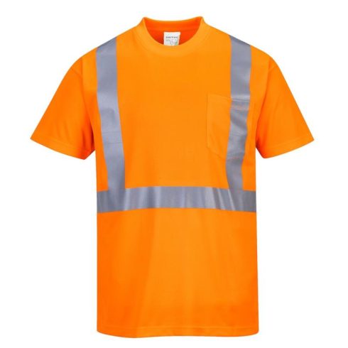 S190 - HiVis póló zsebbel - narancs