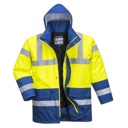 S466 - Kontraszt Traffic kabát - sárga / royal kék