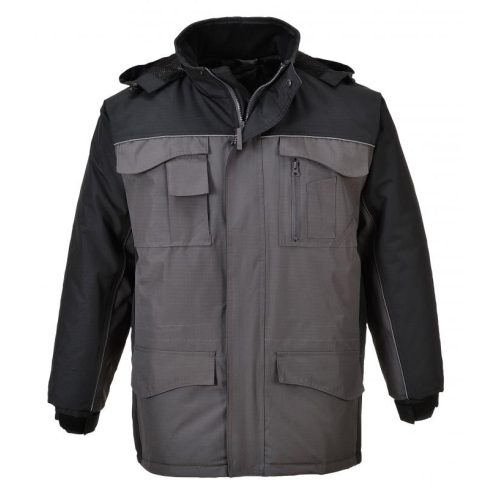 S562 - Ripstop kéttónusú kabát - fekete / szürke