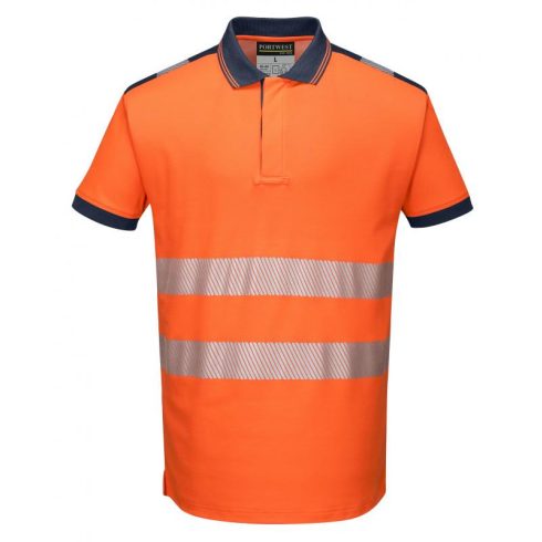 T180 - Jól láthatósági Vision pólóing - narancs/navy
