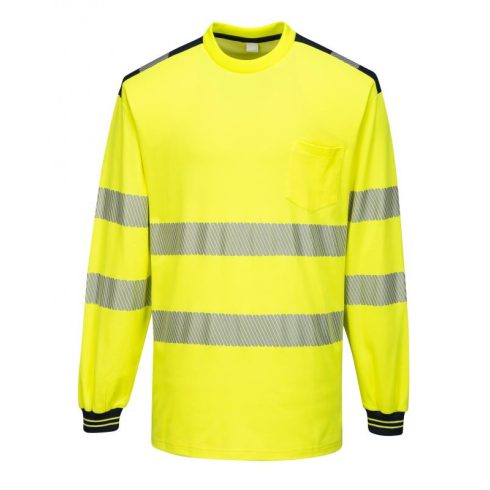 T185 - PW3 Hi-Vis hosszú ujjú póló - sárga / fekete