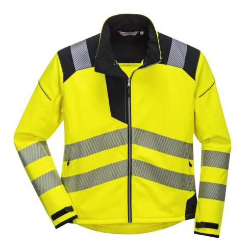 T402 -  Vision Hi-Vis softshell kabát - sárga / fekete